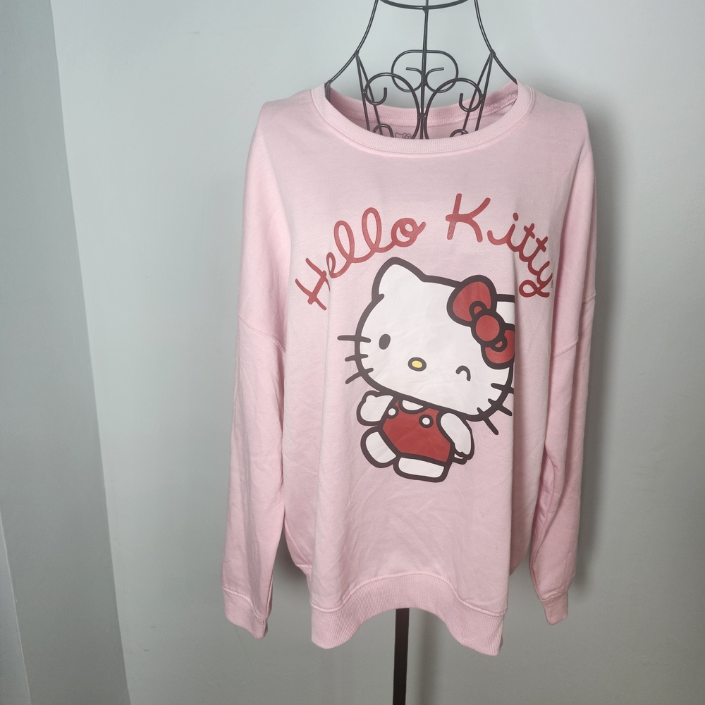 Hello Kitty by Sanrio Pink Sweatshirt Pullover Size XL